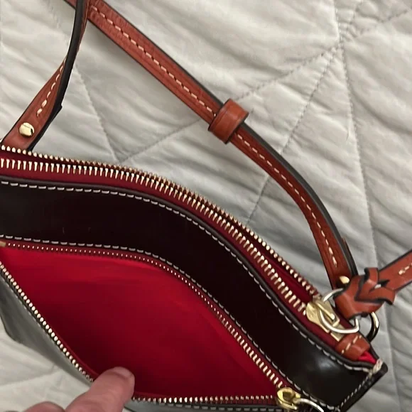 Dooney & Bourke Leather Crossbody Bag dark chocolate brown - Picture 10 of 16
